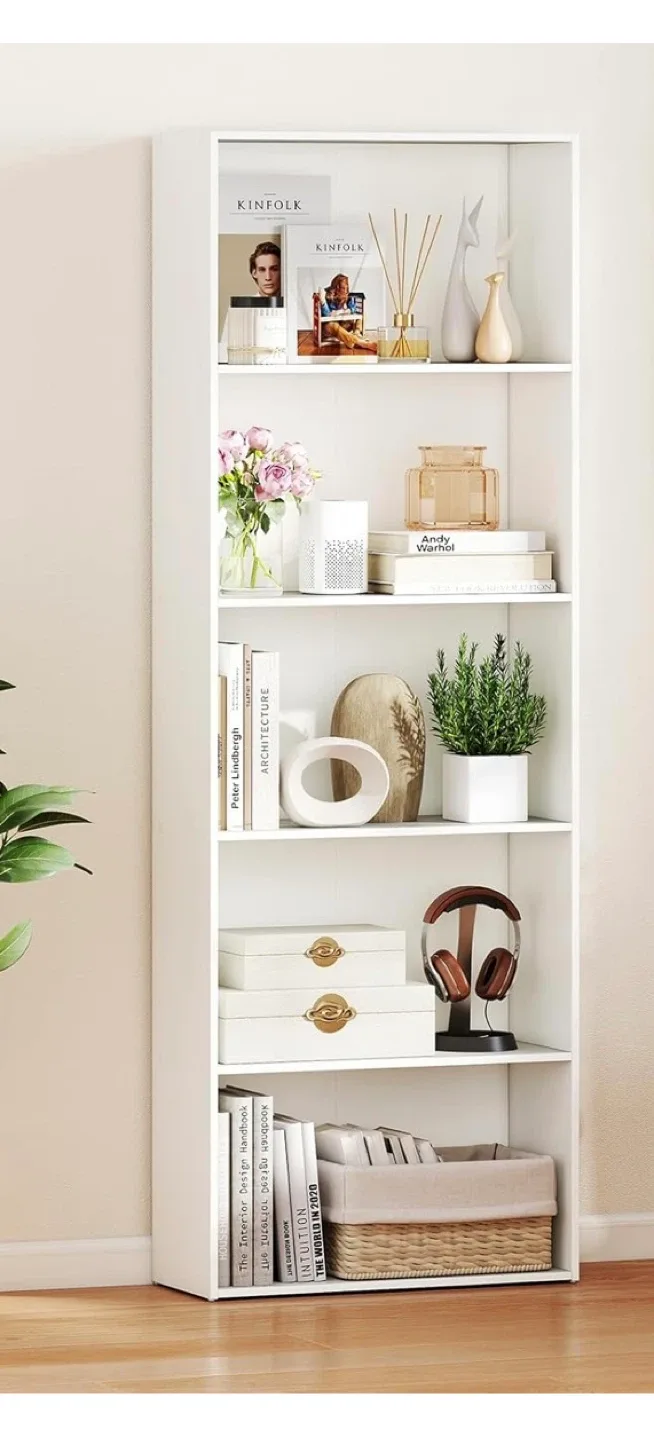 White 5-Shelf Bookcase thumbnail