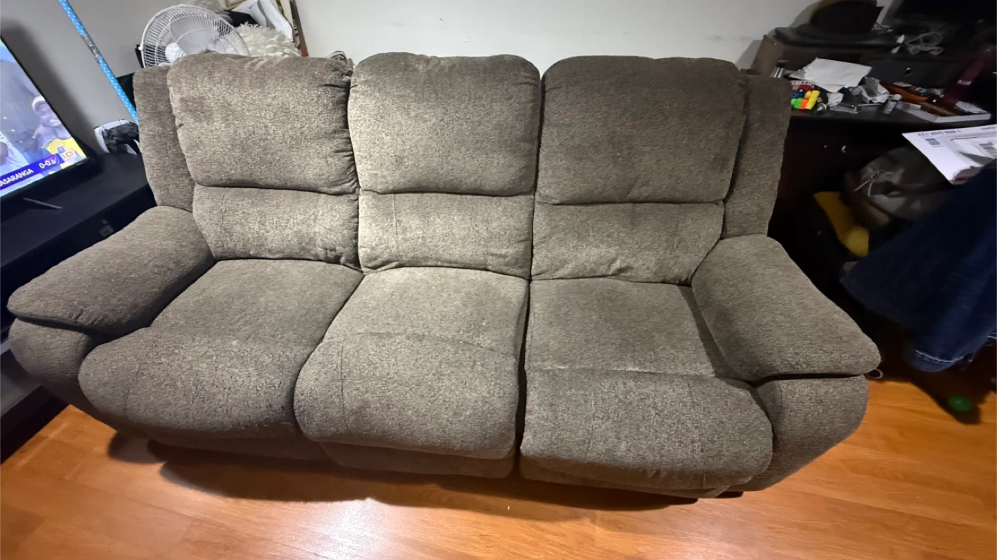 Brown Reclining Sofa Set - photo 3