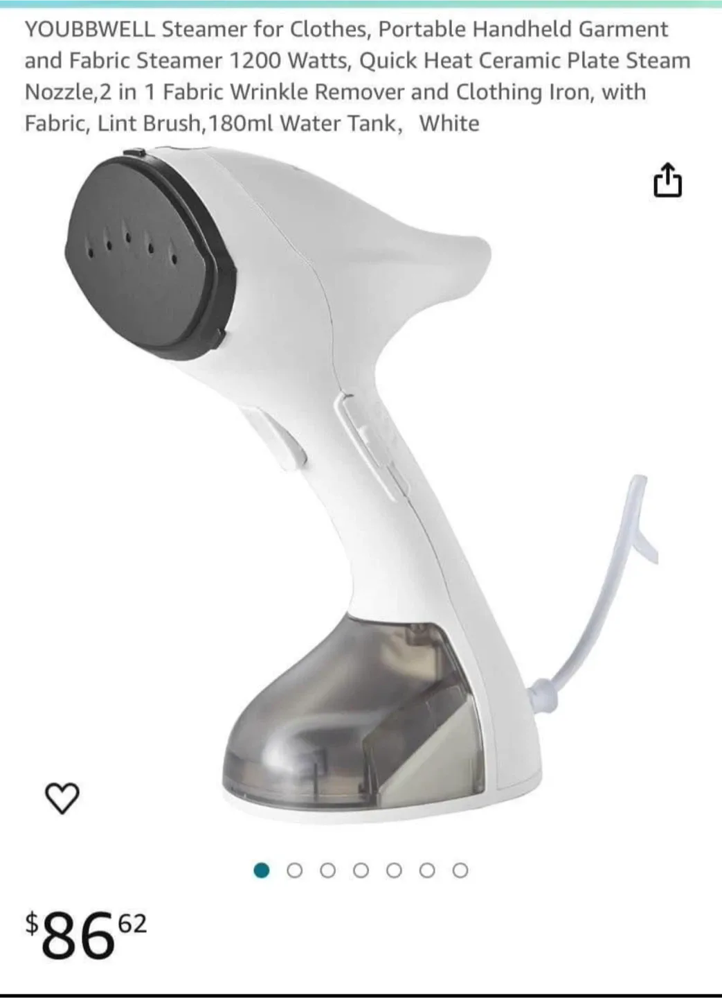 Sealed!! YOUBBWELL Handheld Garment Steamer thumbnail