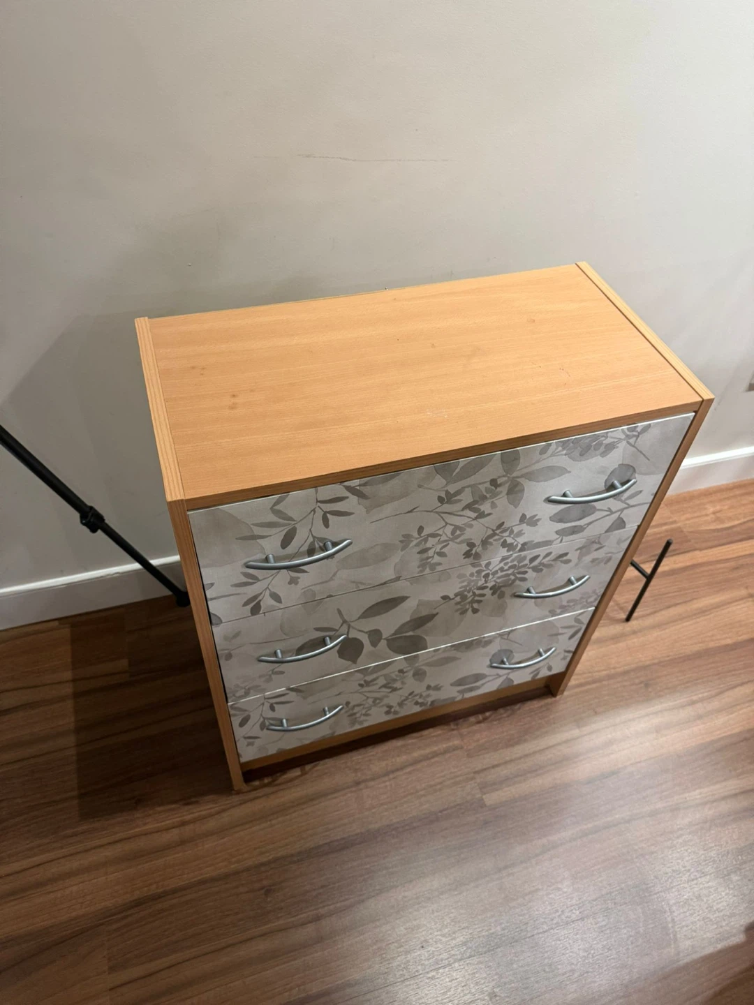 Wooden 3 Drawer Dresser with Floral Design - photo 2