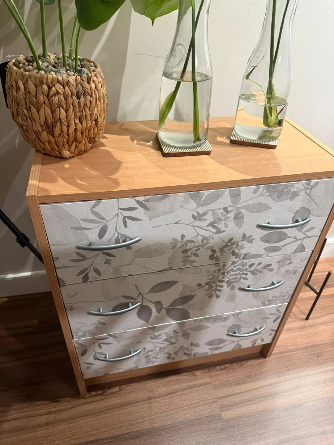 Wooden 3 Drawer Dresser with Floral Design - photo 3