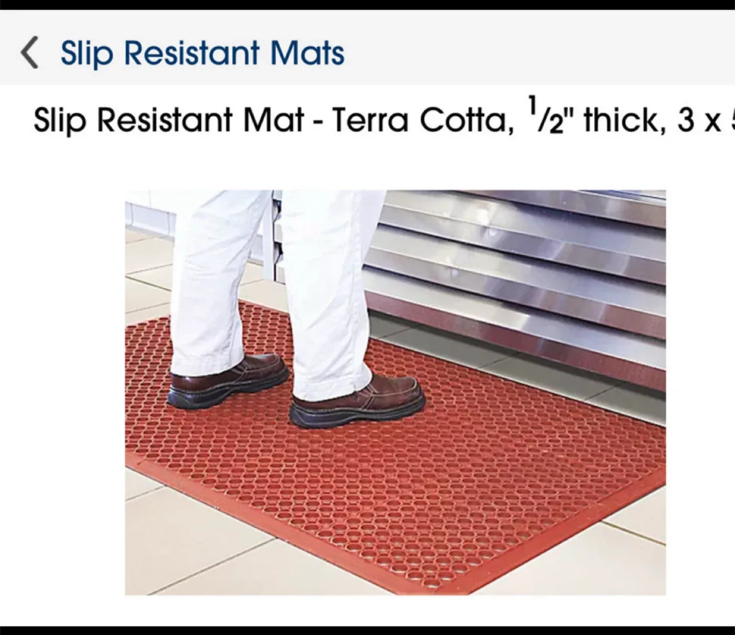 Uline H-1705 Terra Cotta Slip Resistant Mat - 3x5 image indicator(4)