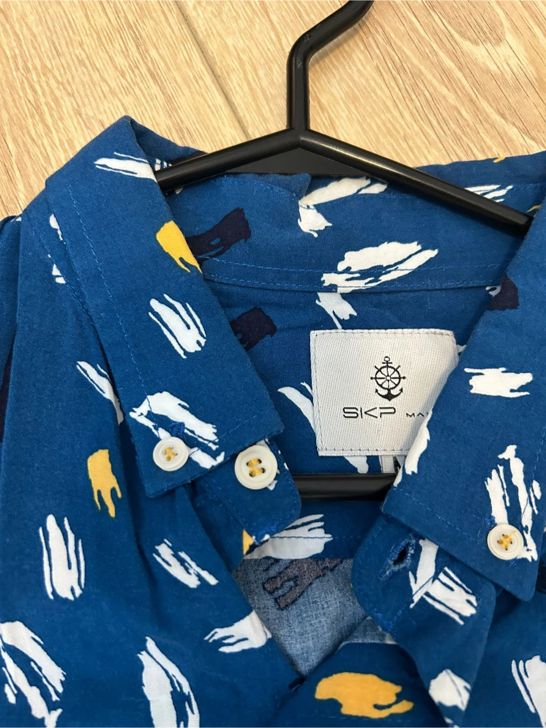 SKP MAN Blue Patterned Short Sleeve Shirt - photo 2