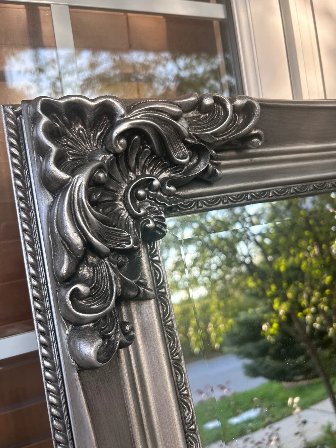 Ornate Silver Framed Mirror - photo 3