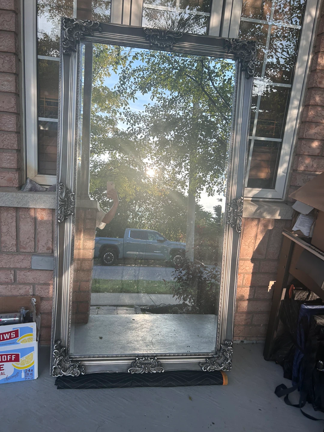 Ornate Silver Framed Mirror