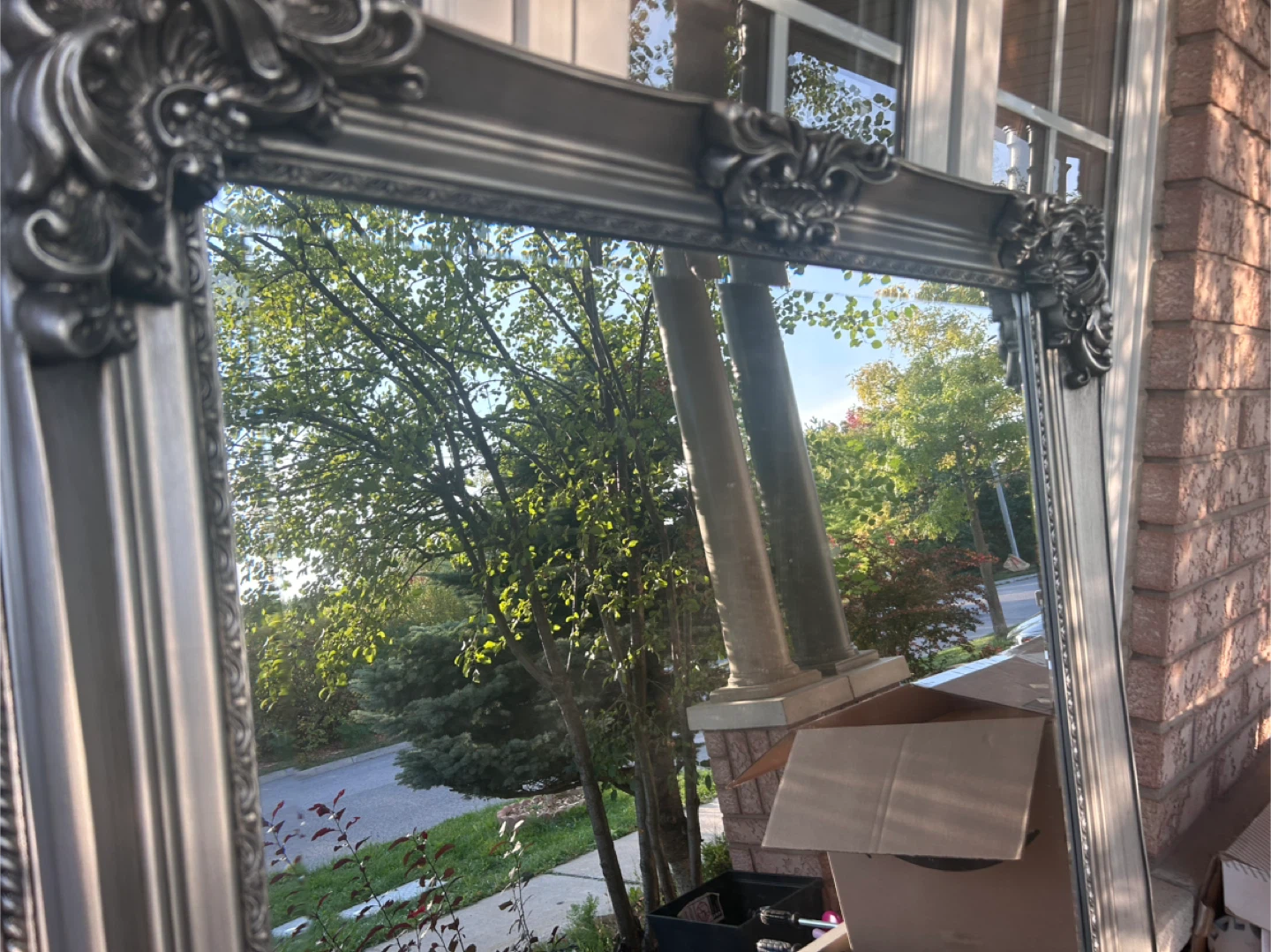 Ornate Silver Framed Mirror - photo 2