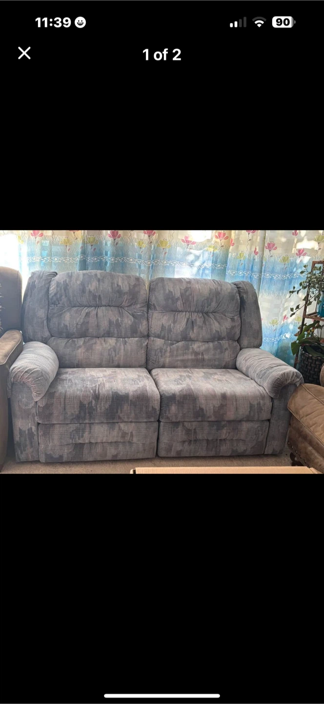 Grey Loveseat Recliner Sofa