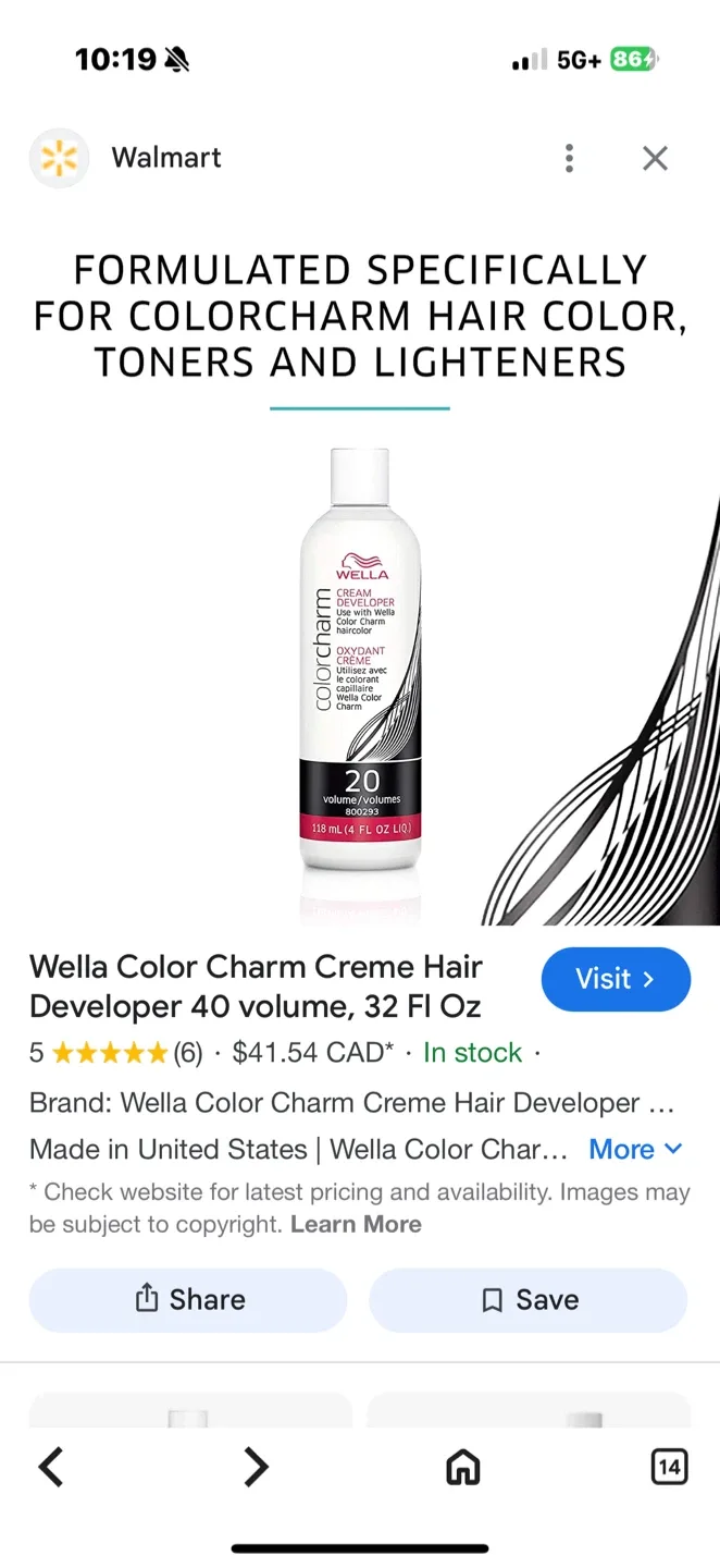 Bundle of Wella Color Charm T35 Beige Blonde Toner + Developer image indicator(7)