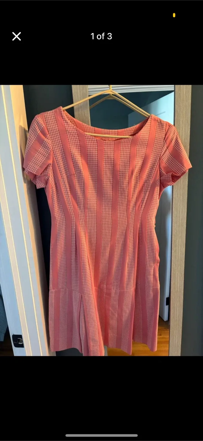 VINTAGE 40’s- 60’s Pink Striped Dress thumbnail
