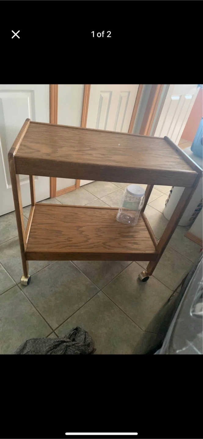 Wooden Bar Cart solid oak wood