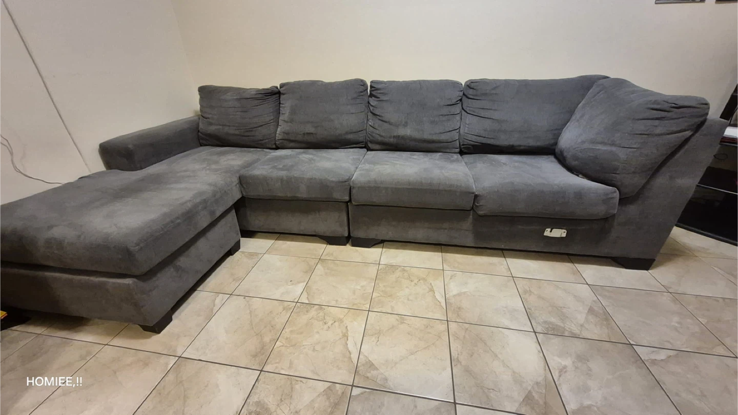 Grey Sectional Sofa with Chaise Lounge - photo 2