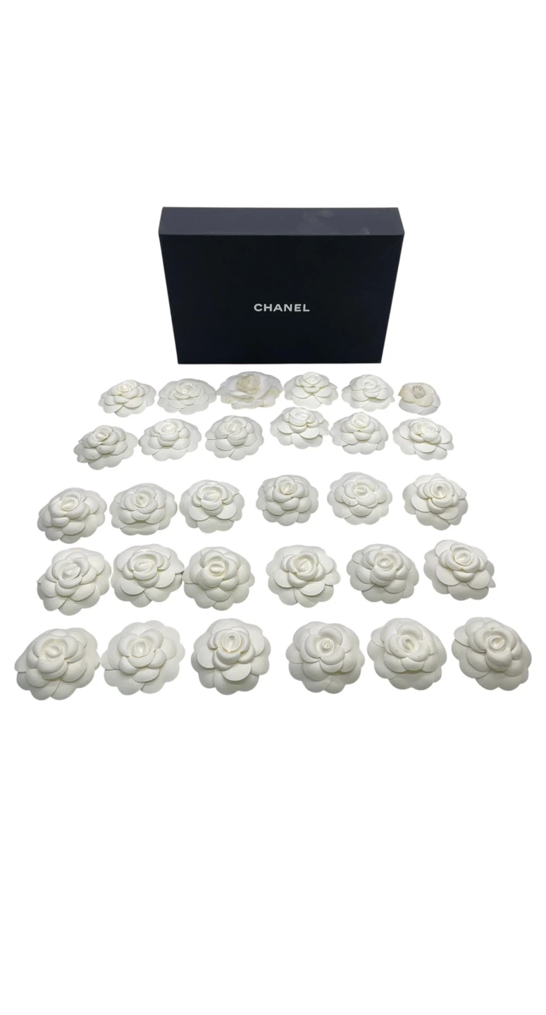 Chanel Camellia Flower Brooch - White