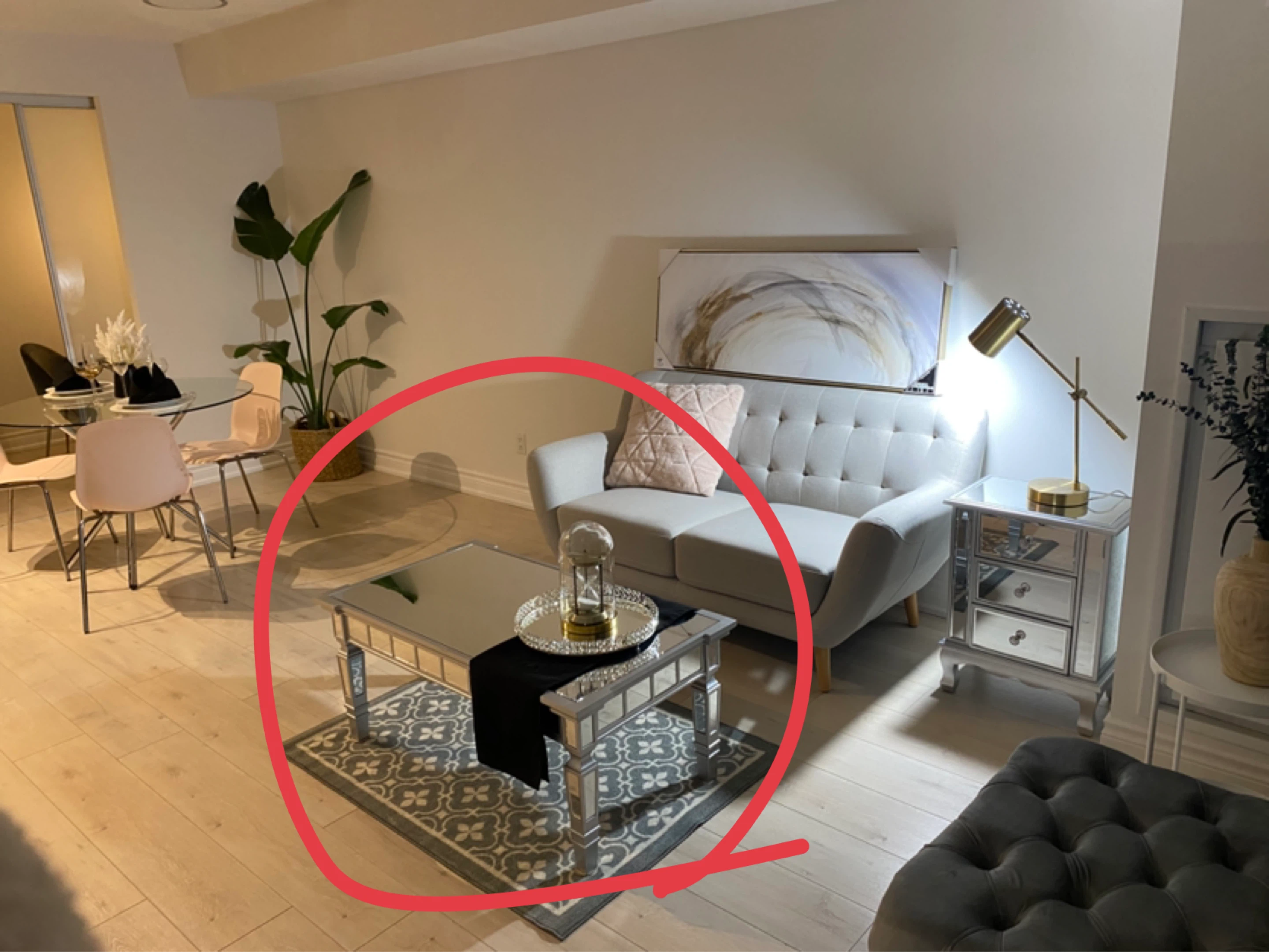 Silver Mirrored Coffee Table