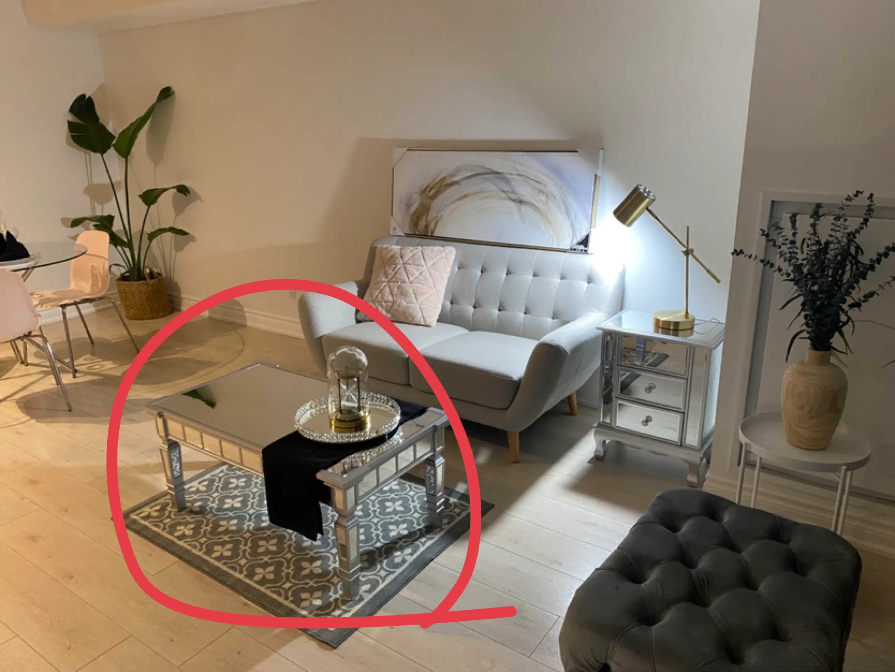 Silver Mirrored Coffee Table image indicator(2)