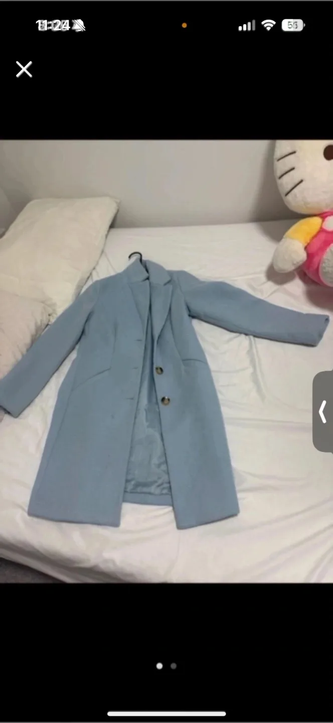 Light Blue Wool Coat thumbnail