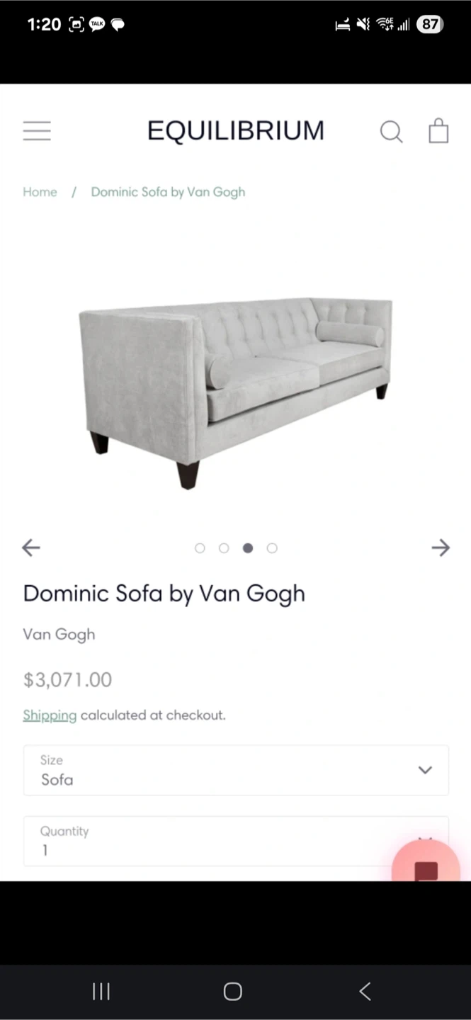 Van Gogh Dominic Sofa - Light Grey - photo 5