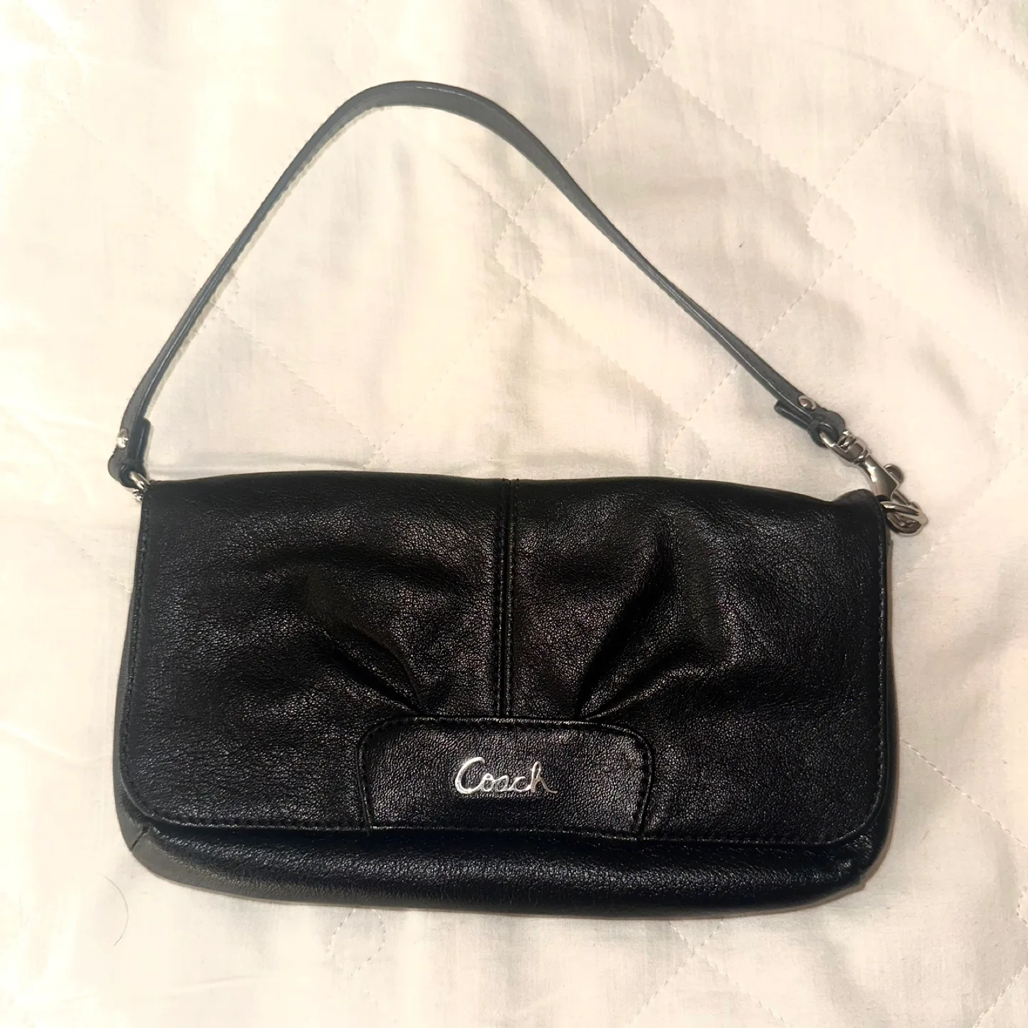 Coach Black Leather Wristlet