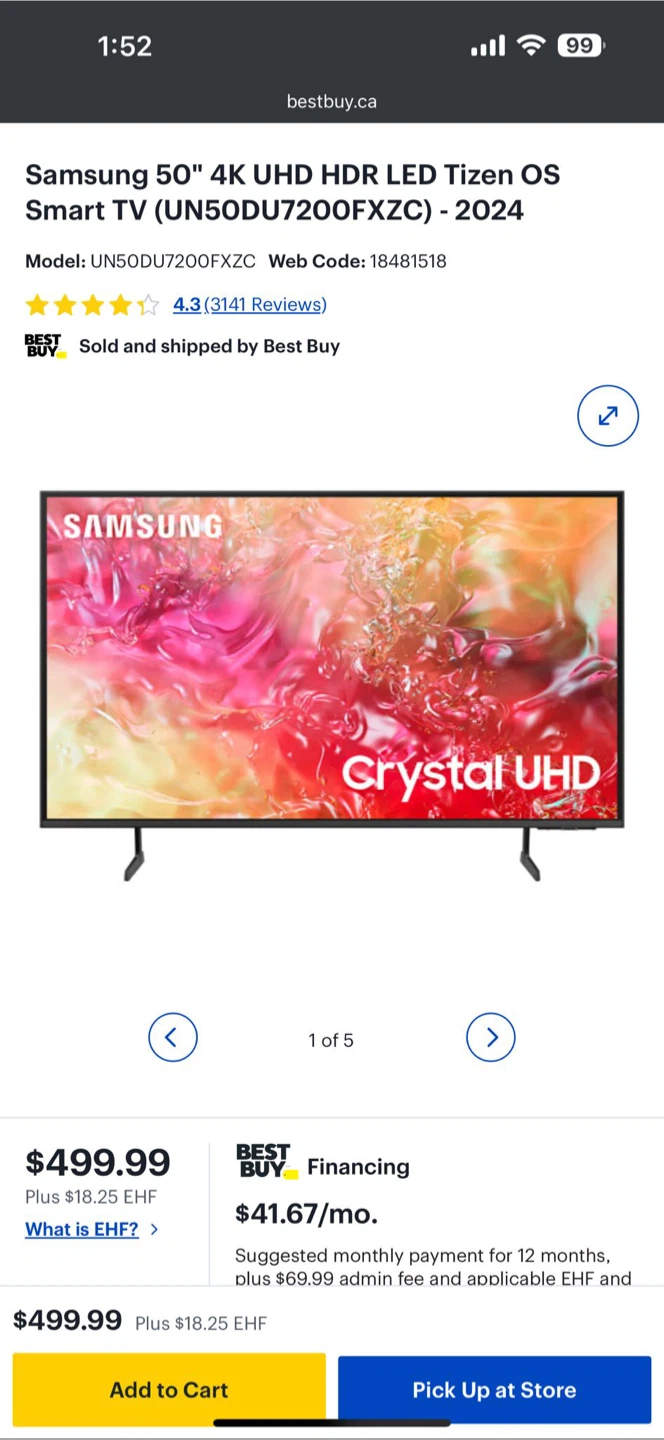 Samsung 50" 4K UHD HDR LED Tizen OS Smart TV - photo 2
