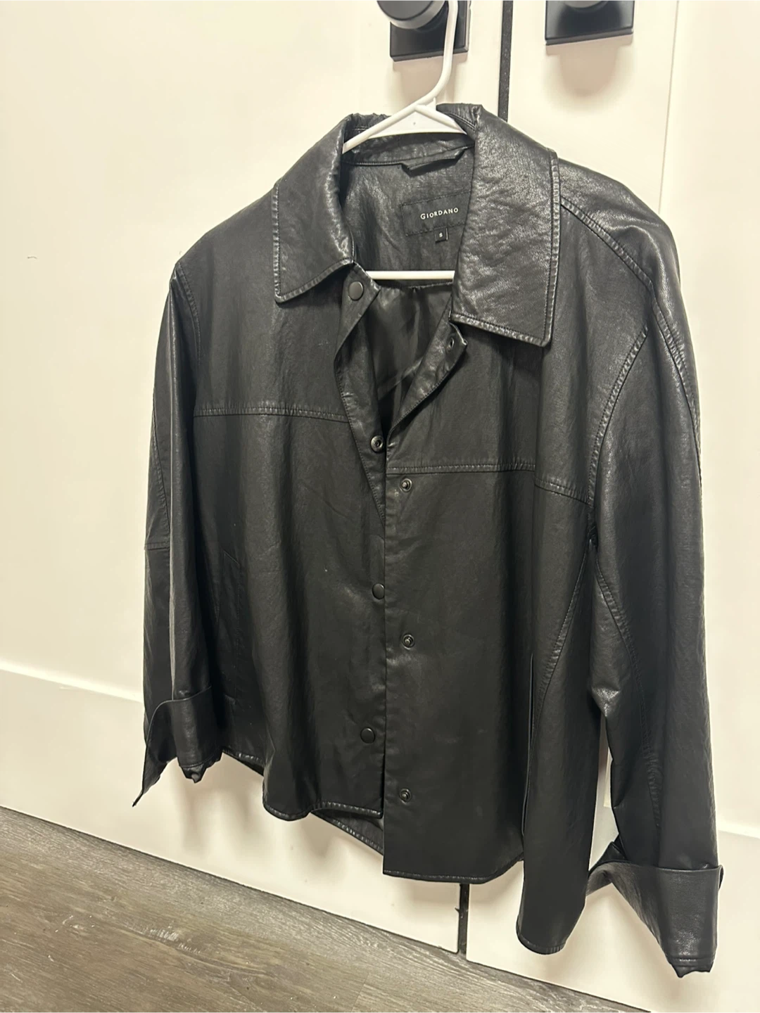 Black leather jacket