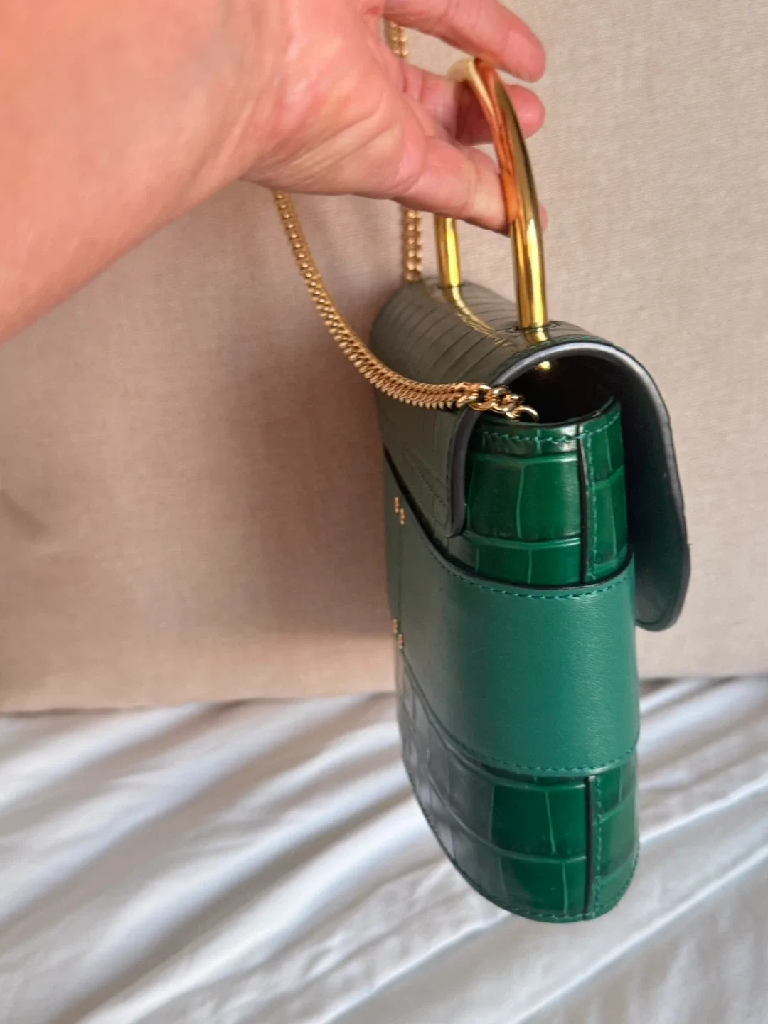 Chloé Green Crocodile Embossed Leather Bag image indicator(4)