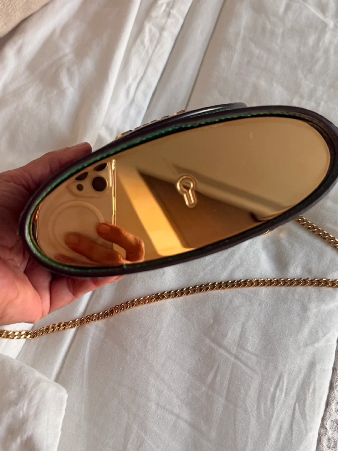 Chloé Green Crocodile Embossed Leather Bag image indicator(6)