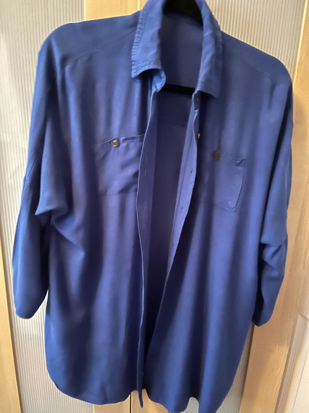 Indigo Blue Cotton Shirt - One Size