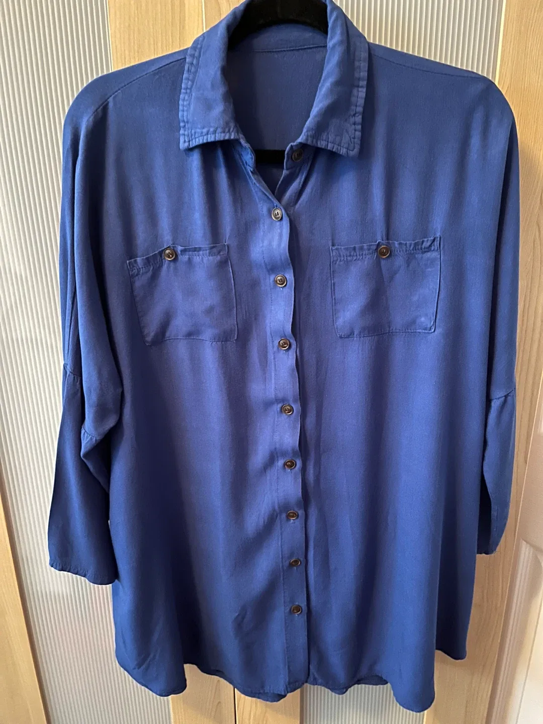 Indigo Blue Cotton Shirt - One Size image indicator(4)