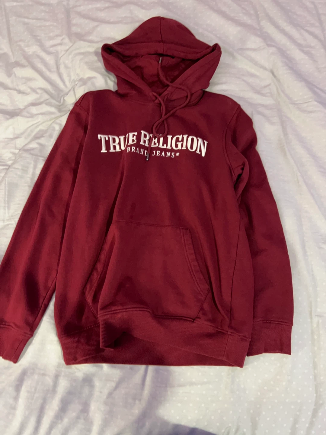 True Religion Burgundy Hoodie - Size S