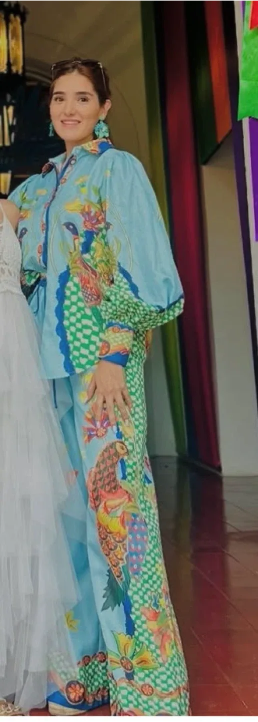 Matching Blue Floral Print Shirt & Pants Set thumbnail