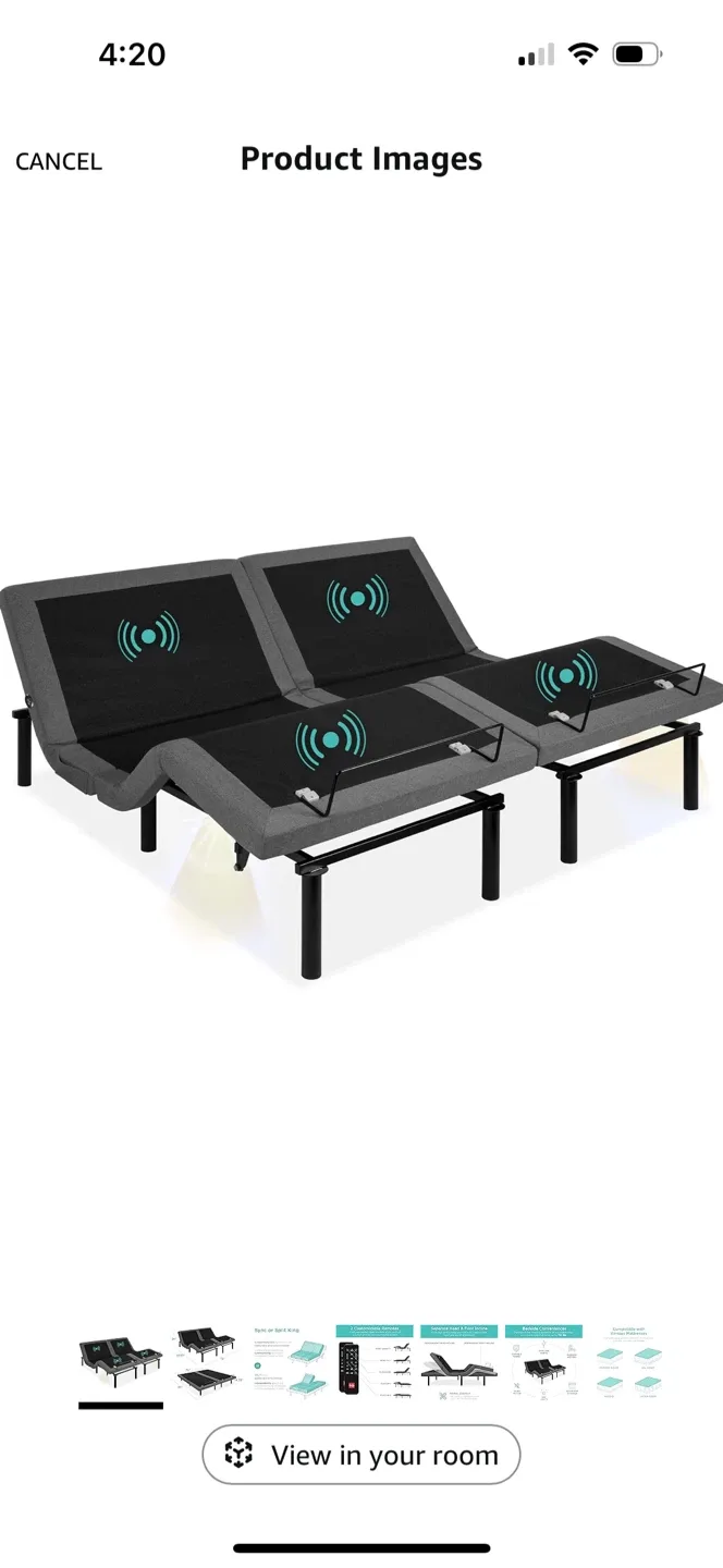 Adjustable Bed Frame with USB Ports & Massage Motors thumbnail