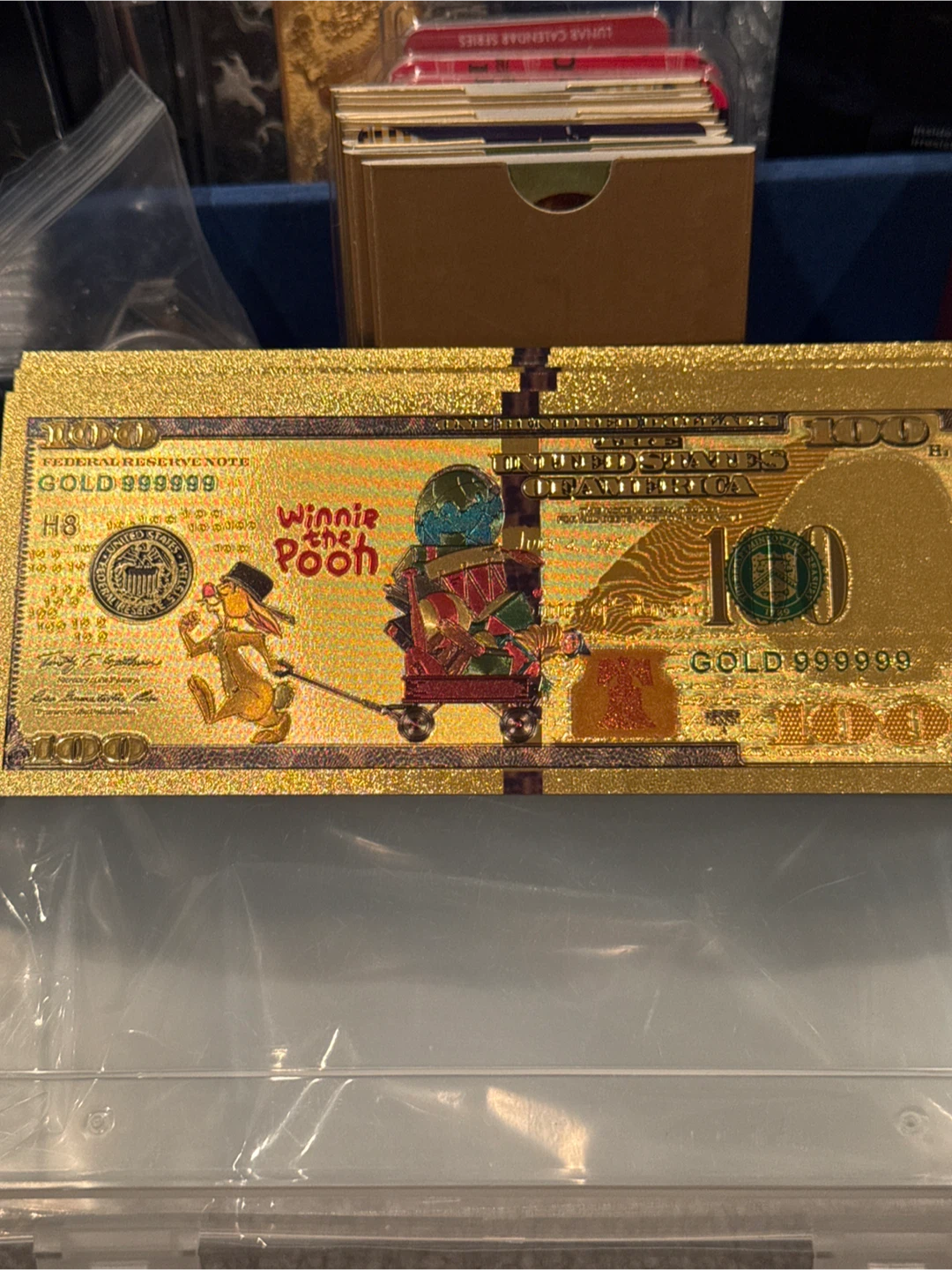 2 more sets Winnie the Pooh x7 card set Gold Plated $100 Bill - photo 2
