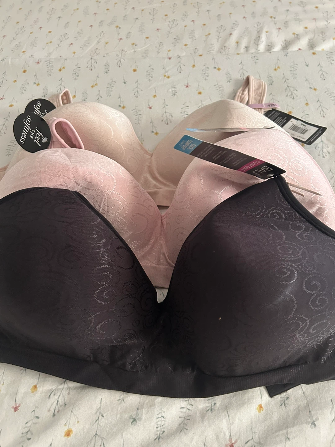 Three Bali Comfort Bras - Size 42D