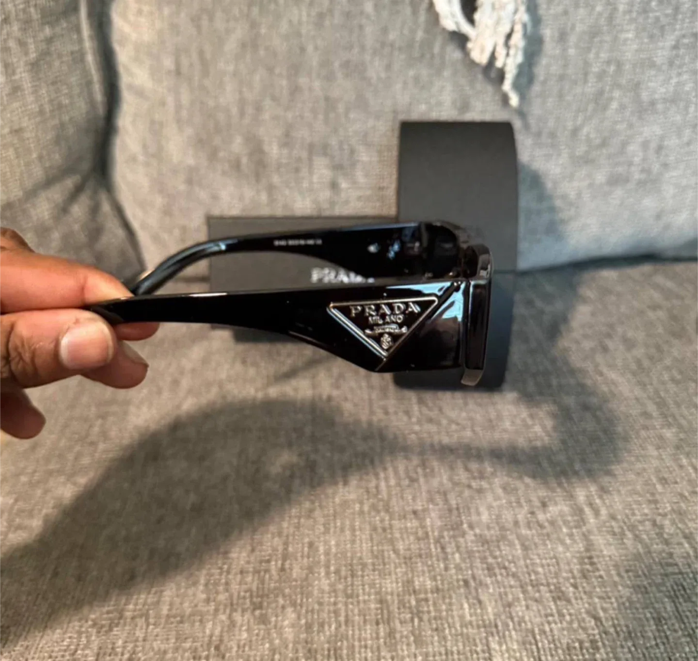 Prada Milano Black Rectangle Sunglasses image indicator(2)