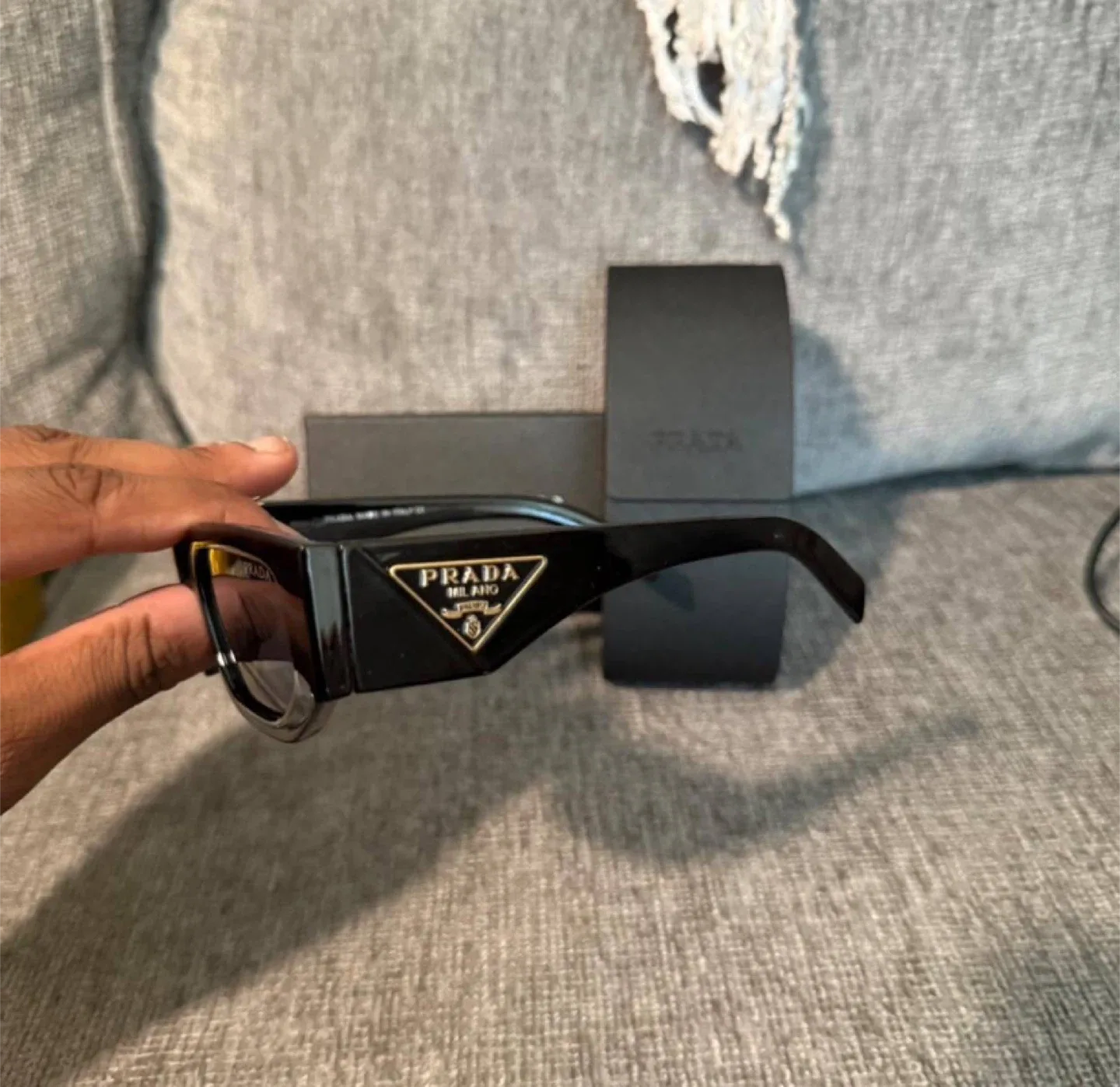 Prada Milano Black Rectangle Sunglasses image indicator(3)