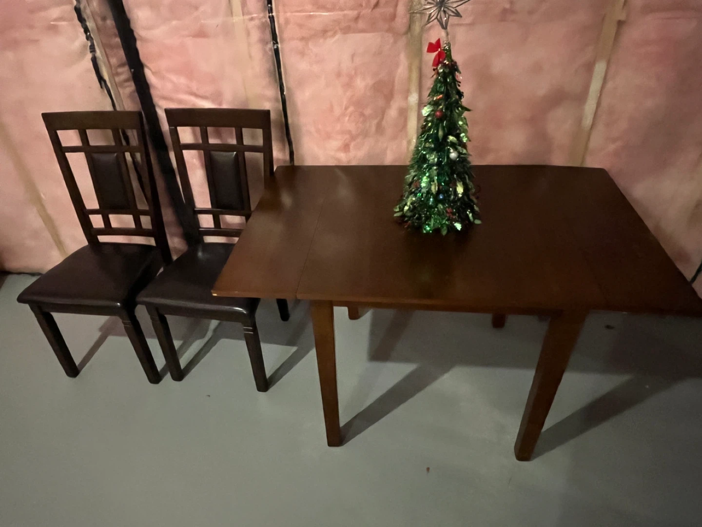 Dining table with two chairs