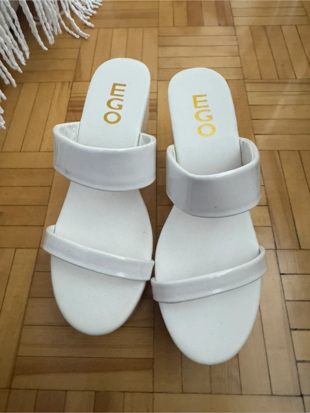 EGO White Wedge Heel Sandals image indicator(5)