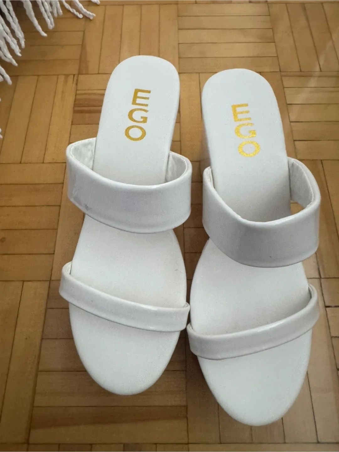 EGO White Wedge Heel Sandals image indicator(3)