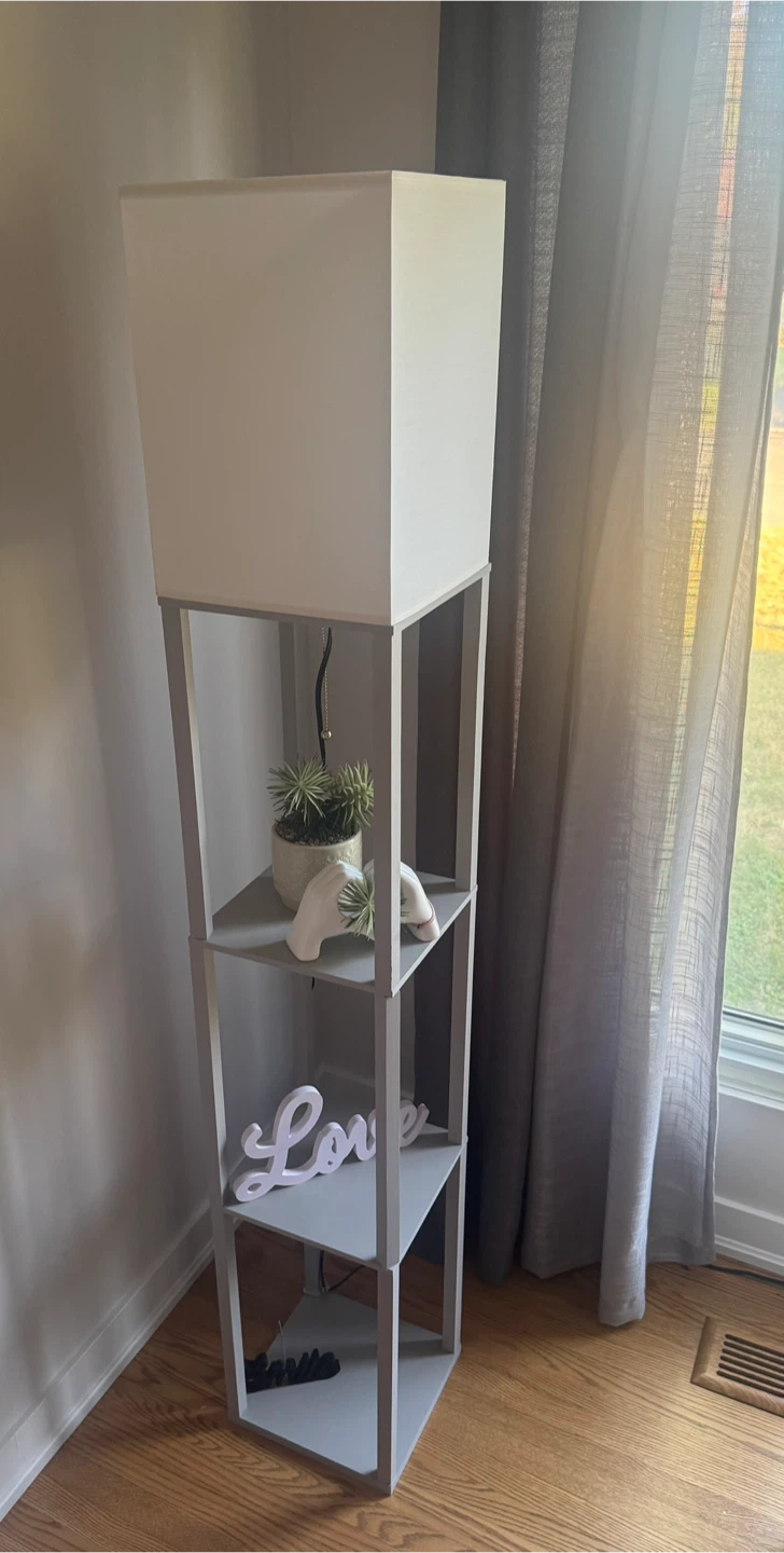 Floor Lamp with Shelves - Grey - photo 3