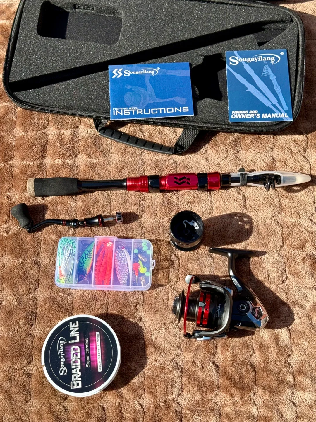 Sougayilang Fishing Rod and Reel Combo with Case thumbnail