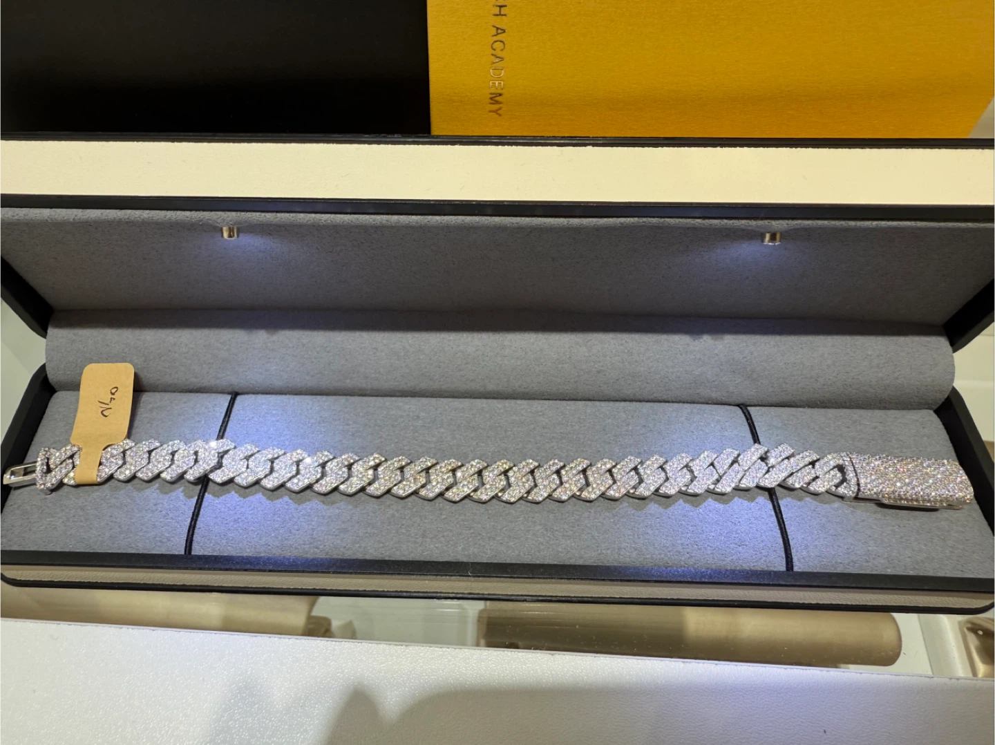 10mm. 925 sterling silver Full moissanite Cuban bracelet.