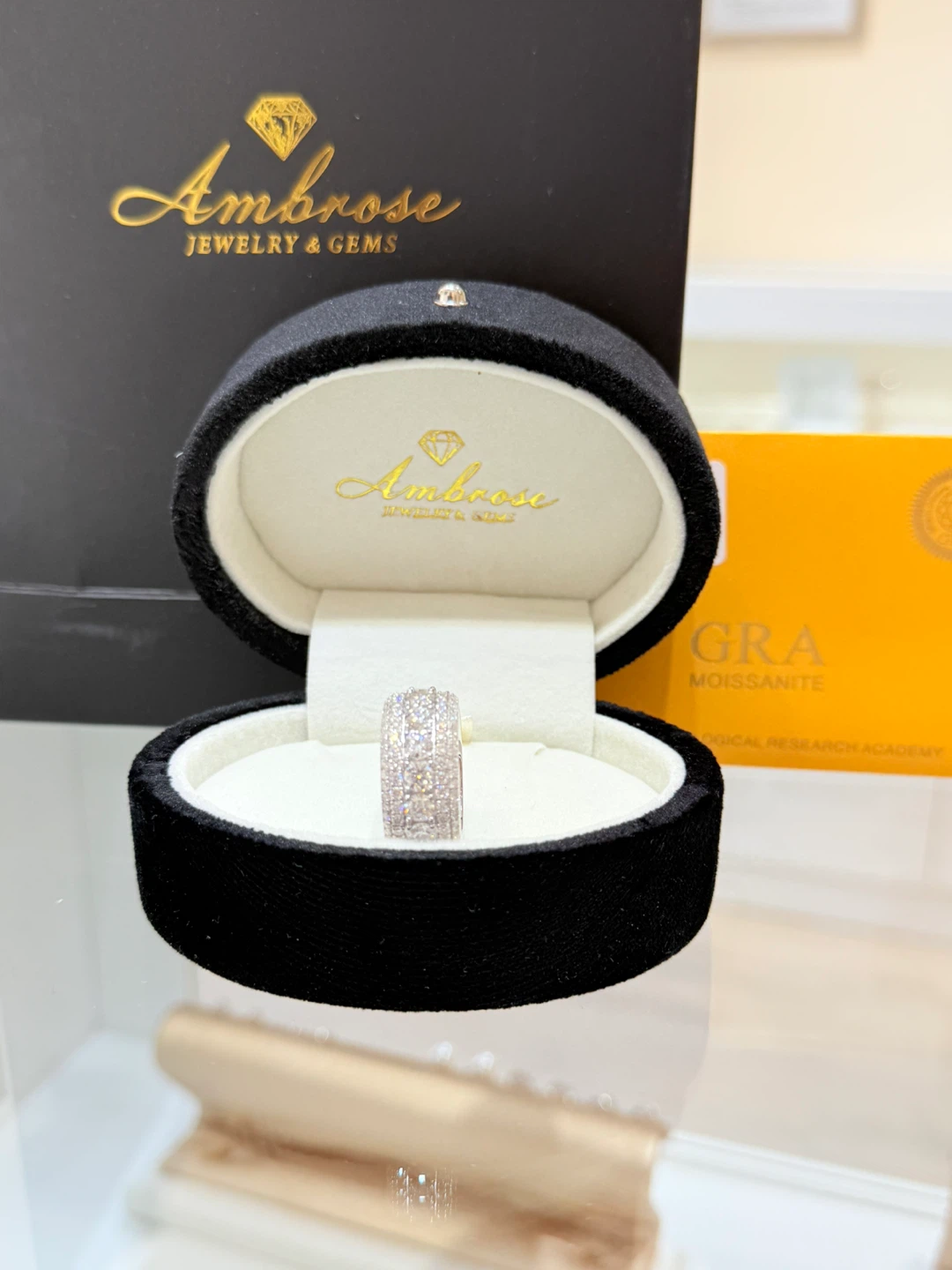 Ice out 925 sterling silver full moissanite ring - photo 3