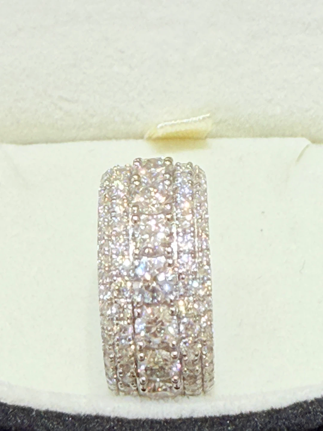 Ice out 925 sterling silver full moissanite ring - photo 4