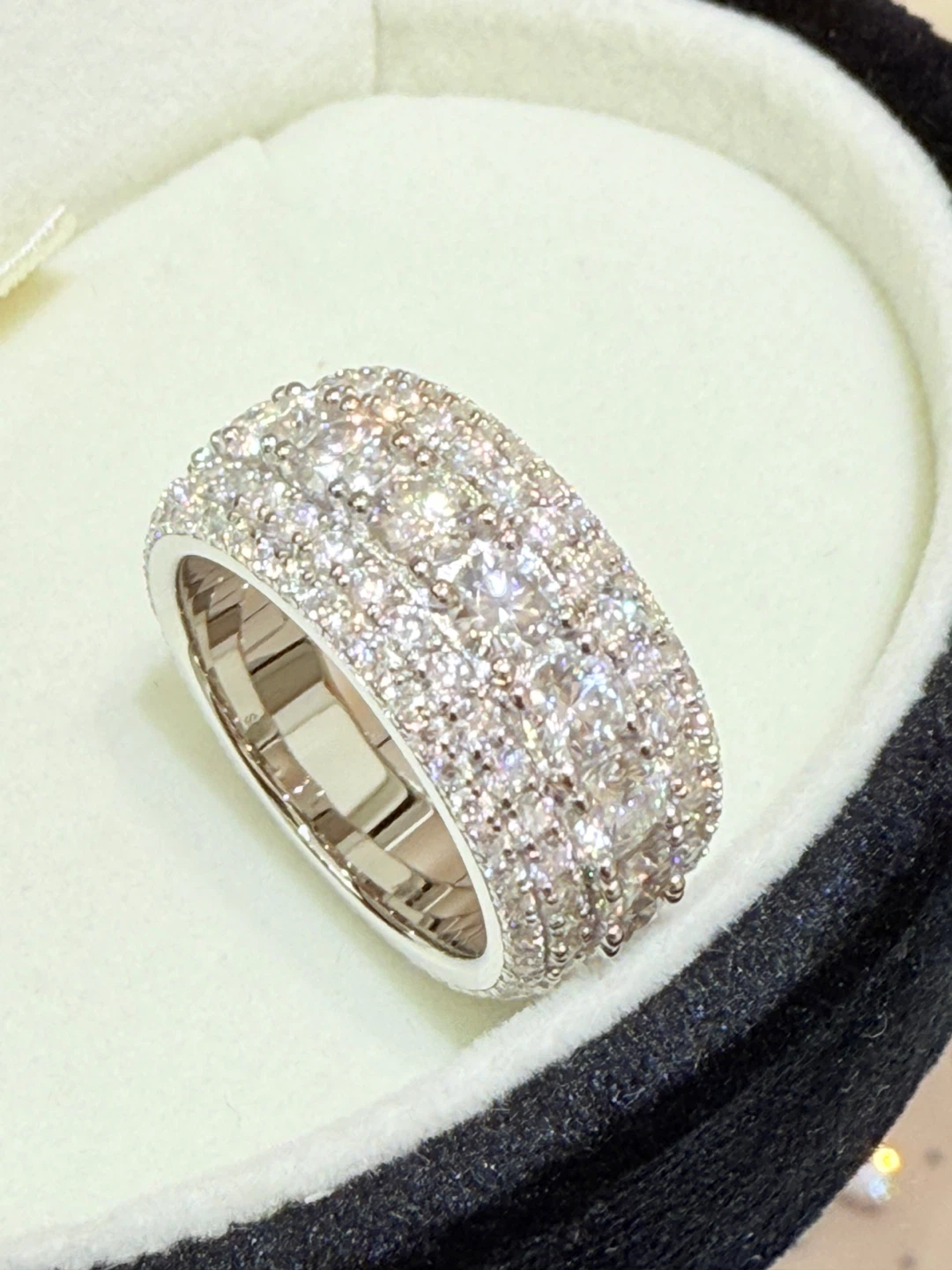 Ice out 925 sterling silver full moissanite ring - photo 2