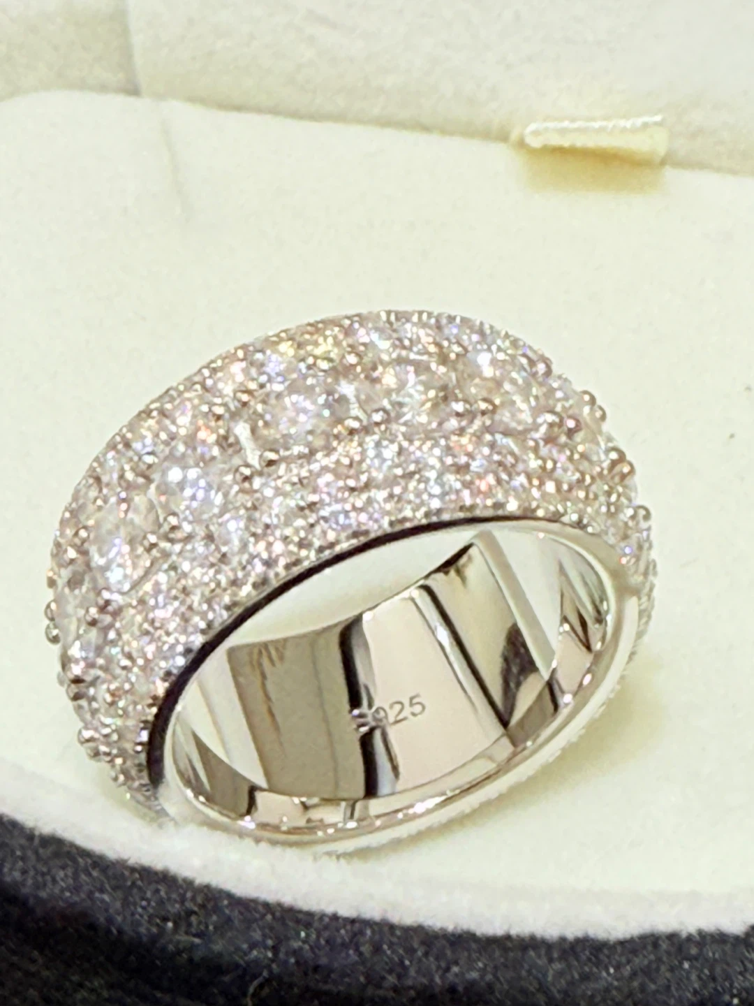 Ice out 925 sterling silver full moissanite ring