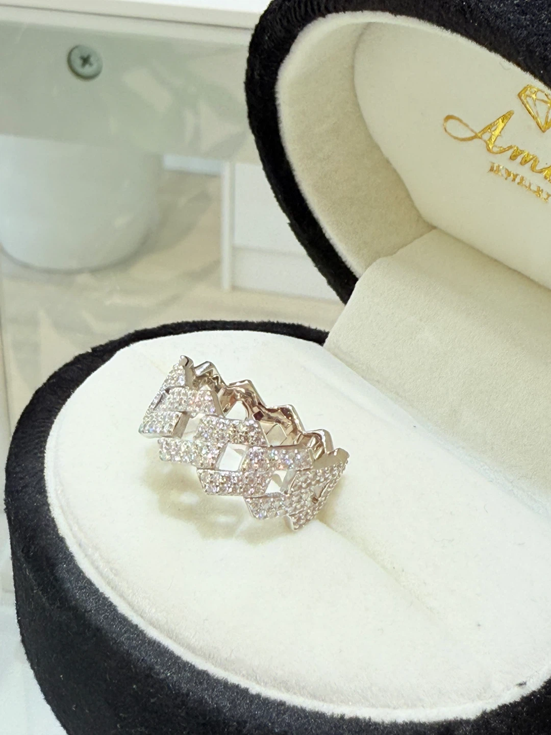 Ice out 925 sterling silver Full moissanite ring - photo 4