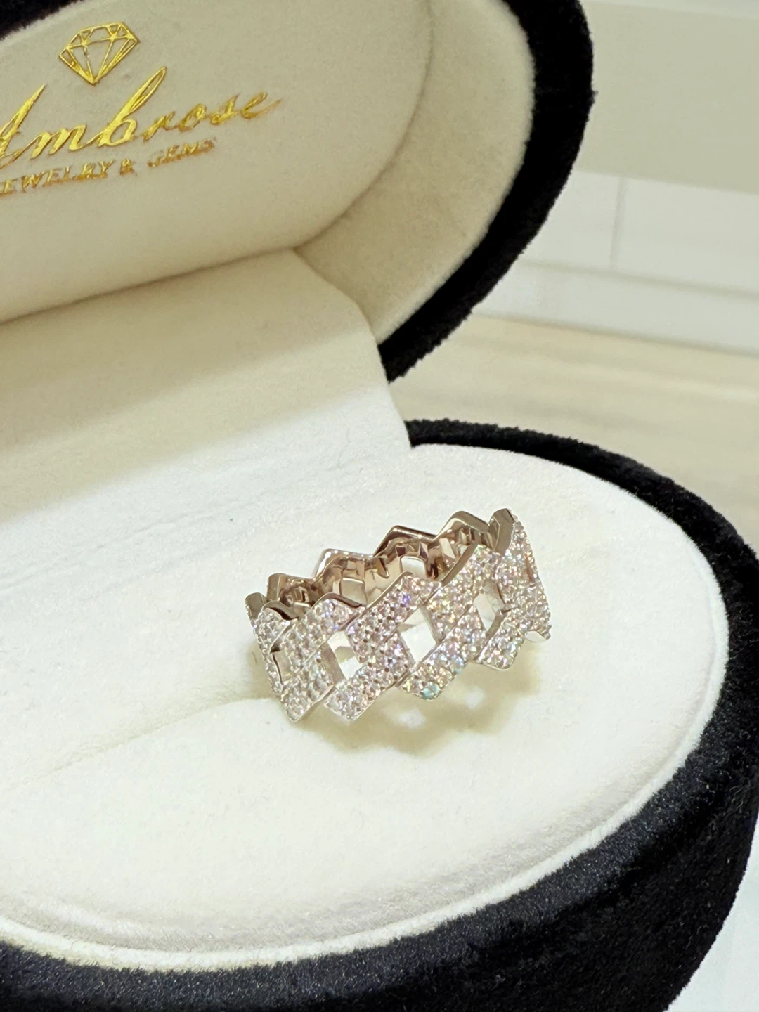 Ice out 925 sterling silver Full moissanite ring - photo 3