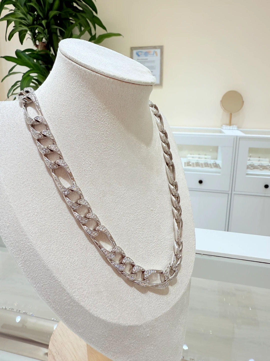 58cm. 925 sterling silver full moissanite Cuban chain - photo 2