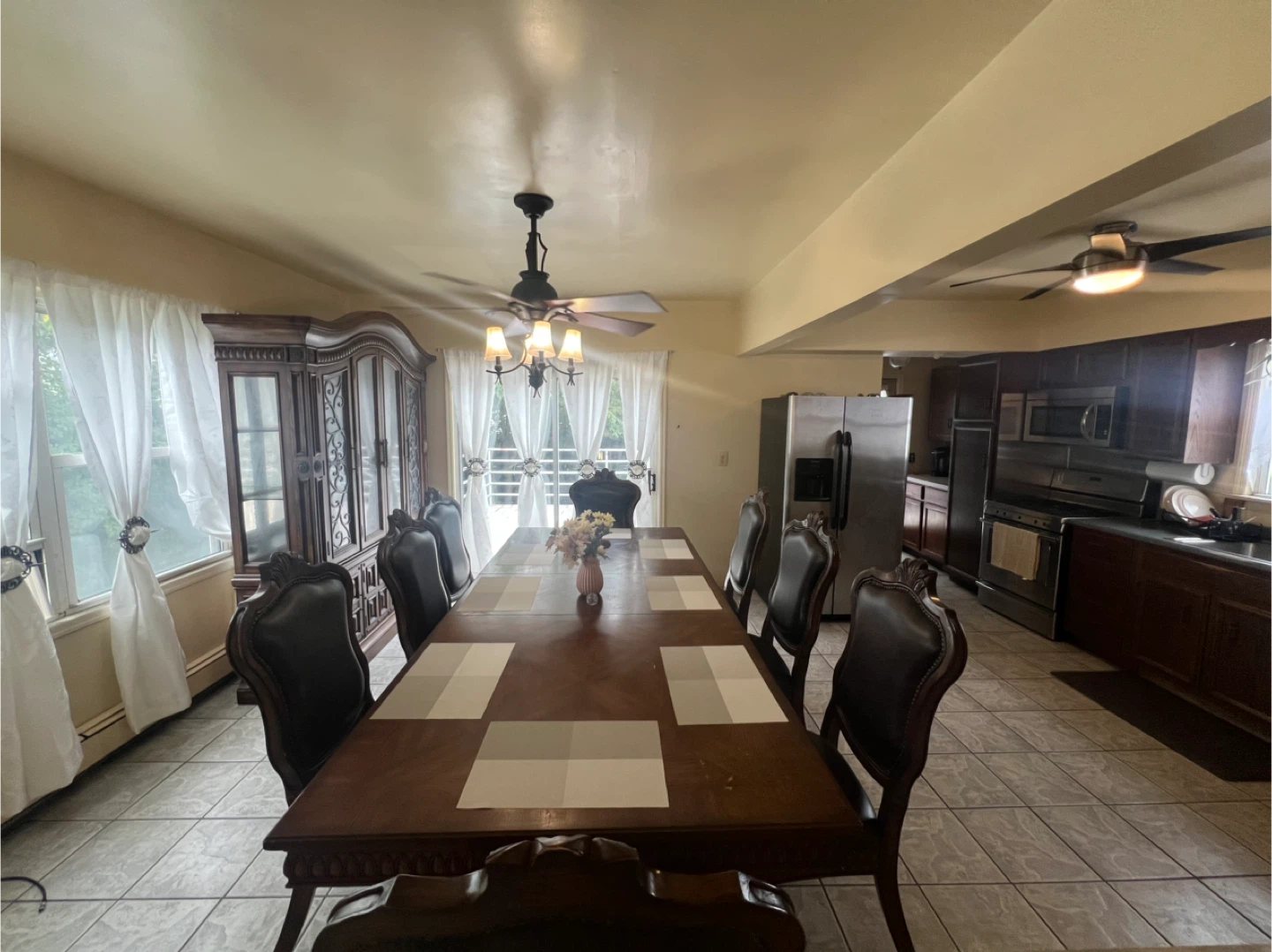 Dining Table & Chairs Set with China Cabinet - photo 2