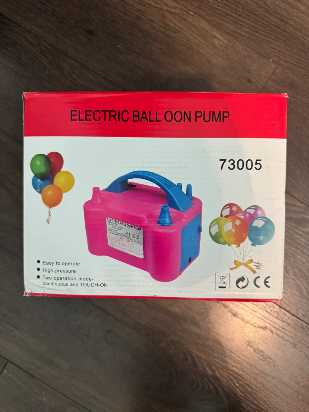 BNIB Electric Balloon Pump 73005 - Pink & Blue thumbnail