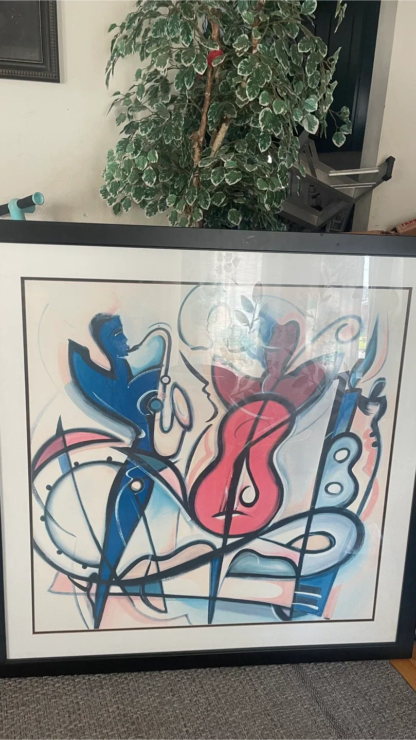 Large Framed Abstract Art Print thumbnail